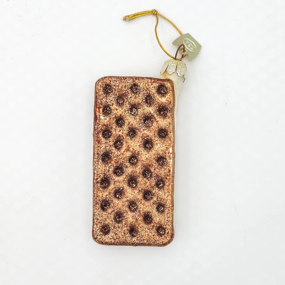 Blown Glass Ice Cream Sandwich Christmas Ornament‎ Hanging Kurt Adler Glitter